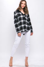 Load image into Gallery viewer, Plaid Flannel Button Up with Hood
