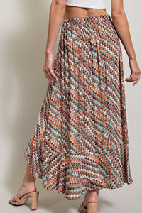Printed Slit Maxi Skirt