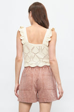 Load image into Gallery viewer, Scallop Bottom Ruffle Crochet Tank
