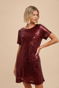 Sequin Mini Shift Dress