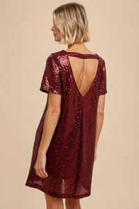 Sequin Mini Shift Dress