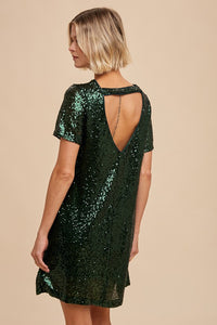 Sequin Mini Shift Dress