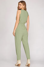Load image into Gallery viewer, Sleeveless Button Down Jumpsuit
