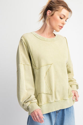 Mineral Washed Star Terry Pullover