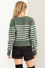 Load image into Gallery viewer, Striped Cropped Cardigan
