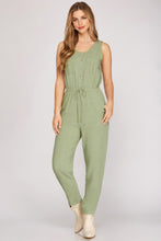 Load image into Gallery viewer, Sleeveless Button Down Jumpsuit
