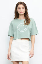 Load image into Gallery viewer, Smiley Face Crop Tee
