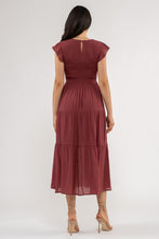 Load image into Gallery viewer, Smocked Tiered Midi Dress
