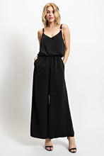 Load image into Gallery viewer, Solid V-Neck Elastic Waist Jumpsuit
