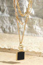 Load image into Gallery viewer, Square Natural Stone Layered Necklace
