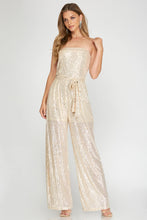 Load image into Gallery viewer, Strapless Sequin Jumpsuit
