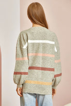 Load image into Gallery viewer, Striped Balloon Sleeve Sweater
