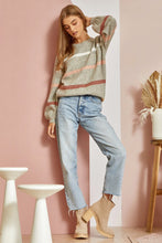Load image into Gallery viewer, Striped Balloon Sleeve Sweater
