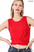 Load image into Gallery viewer, Twist Front Crop Tank

