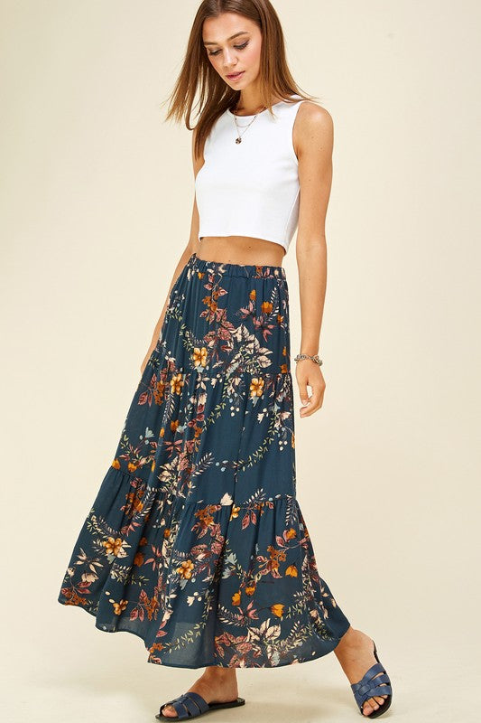 Three Layered Floral Skirt