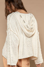 Load image into Gallery viewer, V-Neck Hooded Cable Knit Chenille Pullover

