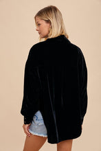 Load image into Gallery viewer, Velvet Long Sleeve Button Down Top
