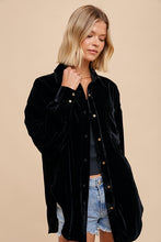 Load image into Gallery viewer, Velvet Long Sleeve Button Down Top
