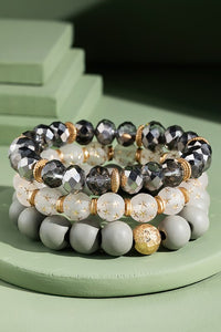 3 in 1 Decorative Beaded Stretch Bracelet