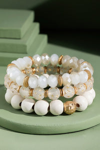 3 in 1 Decorative Beaded Stretch Bracelet