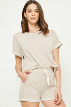 Load image into Gallery viewer, Heathered Roll-Cuff Knit Shorts
