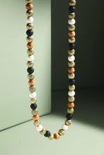 Load image into Gallery viewer, Wood &amp; Steel Beaded Necklace
