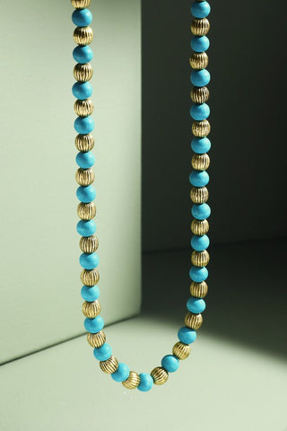 Wood & Steel Beaded Necklace