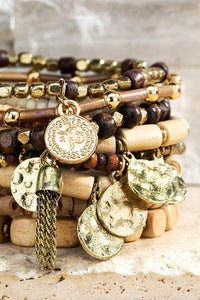 Wood and Metal Boho Bracelet