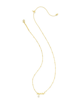 Mom Gold Crystal Short Pendant Necklace By Kendra Scott.