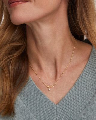 Mom Gold Crystal Short Pendant Necklace By Kendra Scott