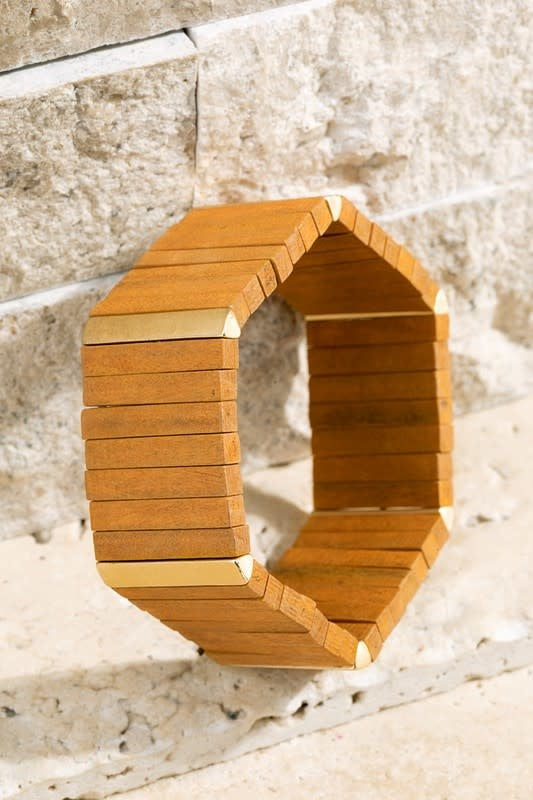 Stunning Geometric Wood Bracelet