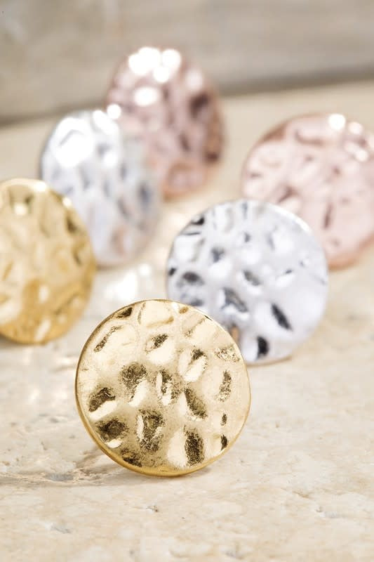 3 Pair Pack Hammered Metal Earrings
