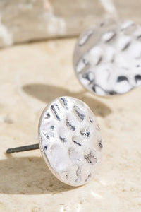 3 Pair Pack Hammered Metal Earrings