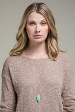 Load image into Gallery viewer, Brass &amp; Oval Natural Stone Necklace
