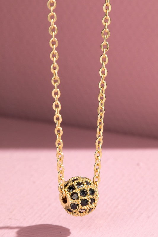 Cubic Zirconia Ball Necklace