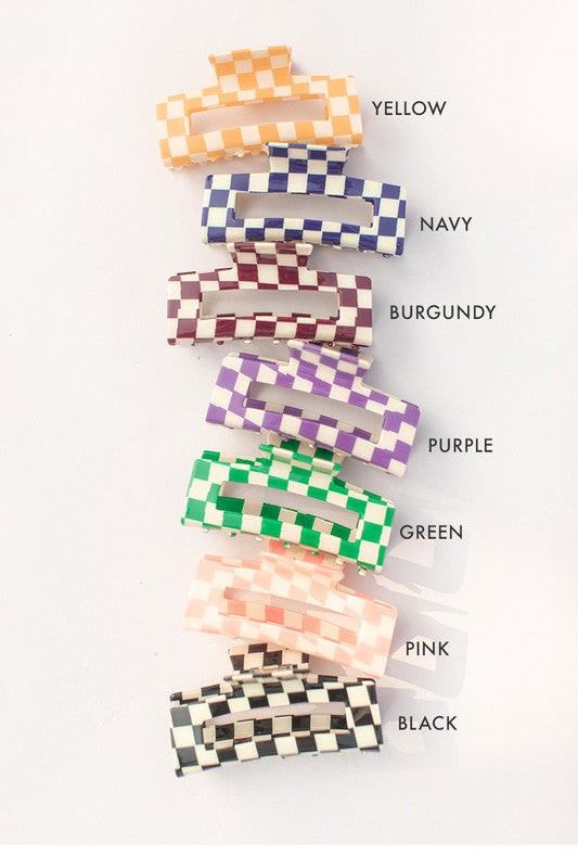 Checker Clip Hair Claw