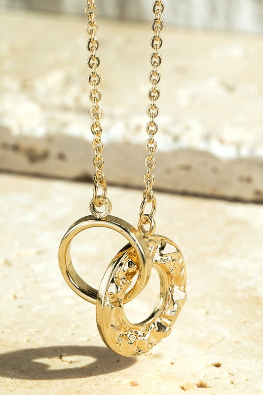 Drusy Ring Charm Necklace