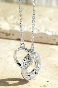 Drusy Ring Charm Necklace