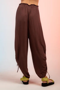 High-Waisted Palazzo Pants with Ruched Detail