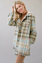 Load image into Gallery viewer, Hooded Plaid Shacket
