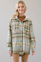 Load image into Gallery viewer, Hooded Plaid Shacket
