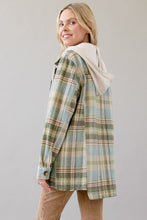 Load image into Gallery viewer, Hooded Plaid Shacket
