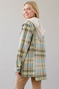 Hooded Plaid Shacket