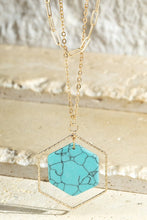 Load image into Gallery viewer, Layered Hexagon Pendant Necklace
