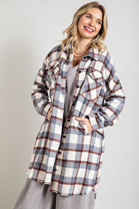 Long Plaid Shacket