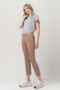 Leading Mid-Rise Straight Cropped Jeans by Vervet