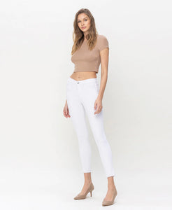 Optic White - Mid Rise Crop Skinny Jeans