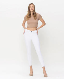 Optic White - Mid Rise Crop Skinny Jeans