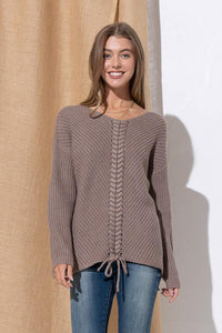 Lace-Up Sweater