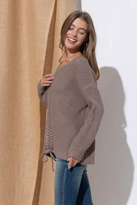 Lace-Up Sweater